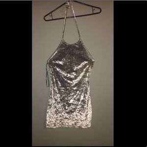 silver velvet right dress